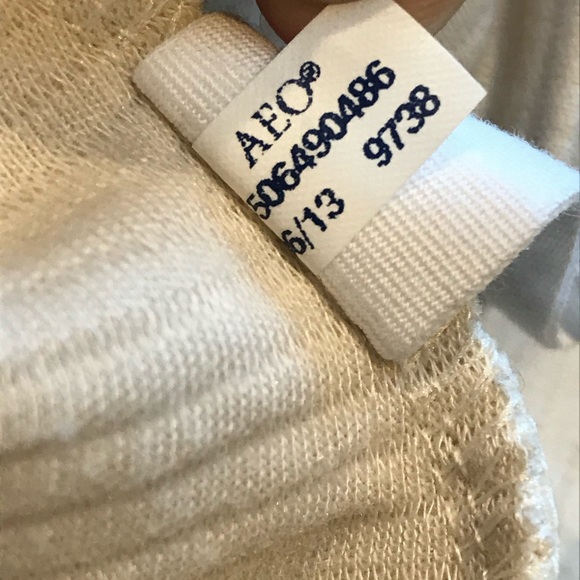 American Eagle Dress Pleated Ribbed Open back Women size 8. Cream - Picture 10 of 10